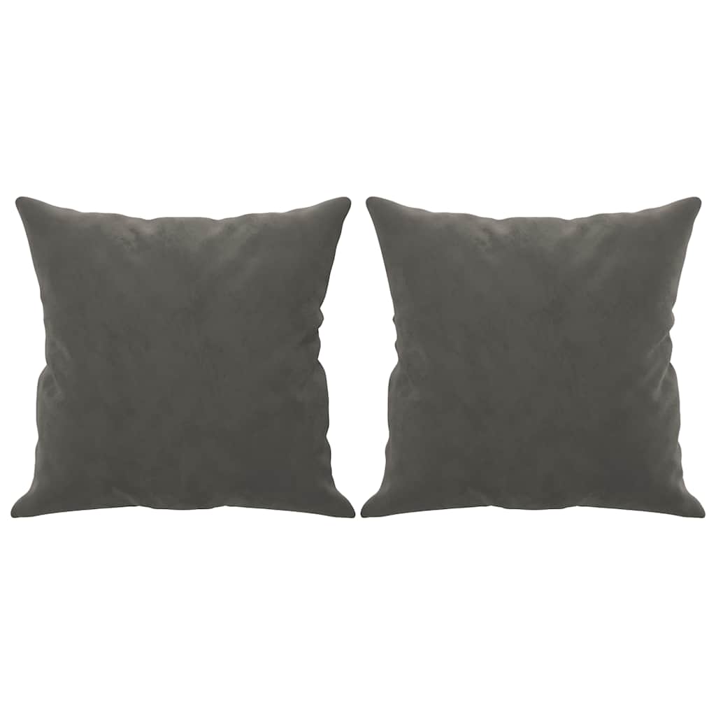 3-Seater Sofa with Pillows&Cushions Dark Grey 180 cm Velvet