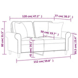 2-Seater Sofa with Pillows&Cushions Light Grey 120 cm Fabric