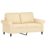 2-Seater Sofa with Pillows&Cushions Cream 120 cm Fabric - Top-Down View