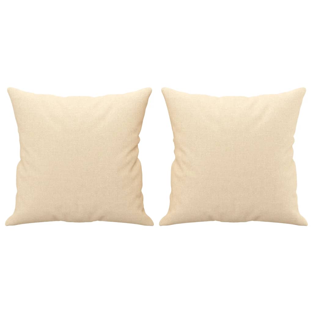2-Seater Sofa with Pillows&Cushions Cream 120 cm Fabric