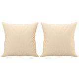 2-Seater Sofa with Pillows&Cushions Cream 120 cm Fabric - 45-Degree Angle