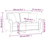 2-Seater Sofa with Pillows&Cushions Cream 120 cm Fabric - Close-Up Angle