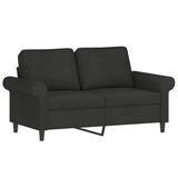 2-Seater Sofa with Pillows&Cushions Black 120 cm Fabric