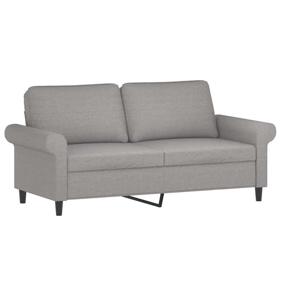 2-Seater Sofa with Pillows&Cushions Light Grey 140 cm Fabric