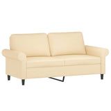 2-Seater Sofa with Pillows&Cushions Cream 140 cm Fabric - Top-Down View