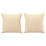 2-Seater Sofa with Pillows&Cushions Cream 140 cm Fabric