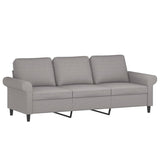 3-Seater Sofa with Pillows&Cushions Light Grey 180 cm Fabric