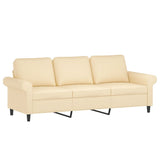 3-Seater Sofa with Pillows&Cushions Cream 180 cm Fabric - Top-Down View