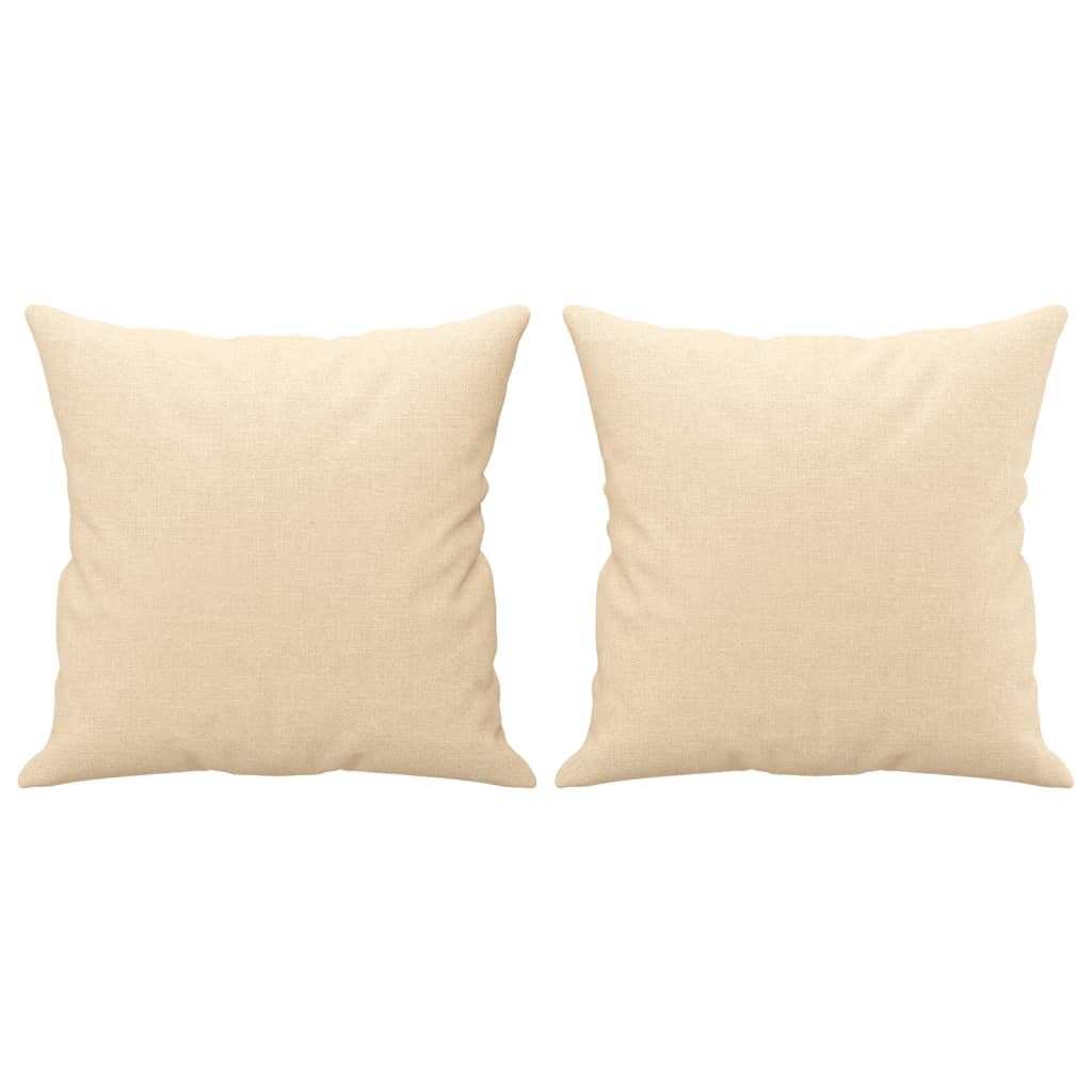 3-Seater Sofa with Pillows&Cushions Cream 180 cm Fabric