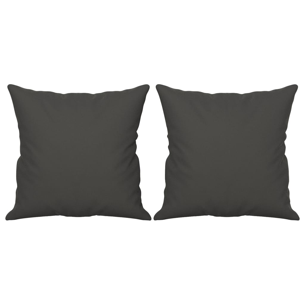 2-Seater Sofa with Pillows&Cushions Dark Grey 120 cm Microfibre Fabric