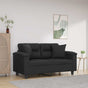 2-Seater Sofa with Pillows&Cushions Black 120 cm Faux Leather