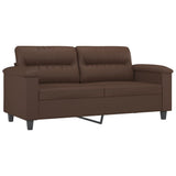 2-Seater Sofa with Pillows&Cushions Brown 140 cm Faux Leather - Top-Down View