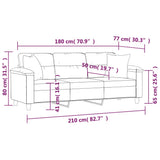 3-Seater Sofa with Pillows&Cushions Brown 180 cm Faux Leather