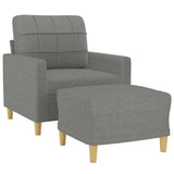 Sofa Chair with Footstool Dark Grey 60 cm Fabric