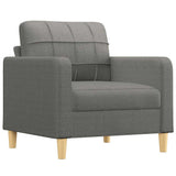 Sofa Chair with Footstool Dark Grey 60 cm Fabric - Top-Down View