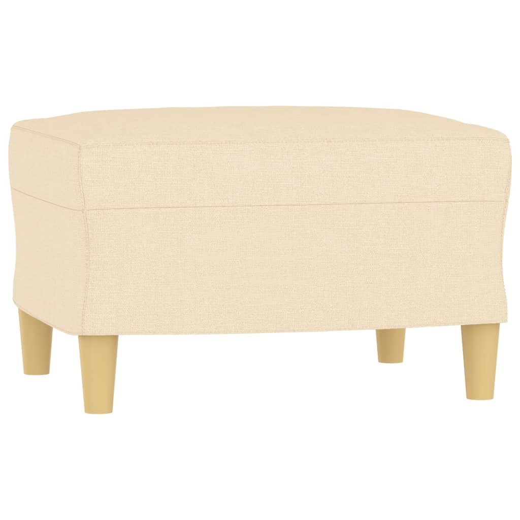 Sofa Chair with Footstool Cream 60 cm Fabric