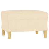 Sofa Chair with Footstool Cream 60 cm Fabric - 45-Degree Angle