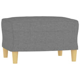 3-Seater Sofa with Footstool Dark Grey 180 cm Fabric - 45-Degree Angle