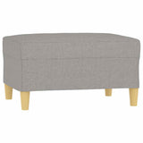 3-Seater Sofa with Footstool Light Grey 210 cm Fabric