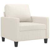 Sofa Chair with Footstool Cream 60 cm Faux Leather - Top-Down View