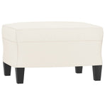 Sofa Chair with Footstool Cream 60 cm Faux Leather