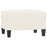 3-Seater Sofa with Footstool Cream 180 cm Faux Leather