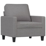 Sofa Chair with Footstool Light Grey 60 cm Fabric - Top-Down View