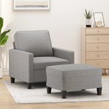 Sofa Chair with Footstool Light Grey 60 cm Fabric