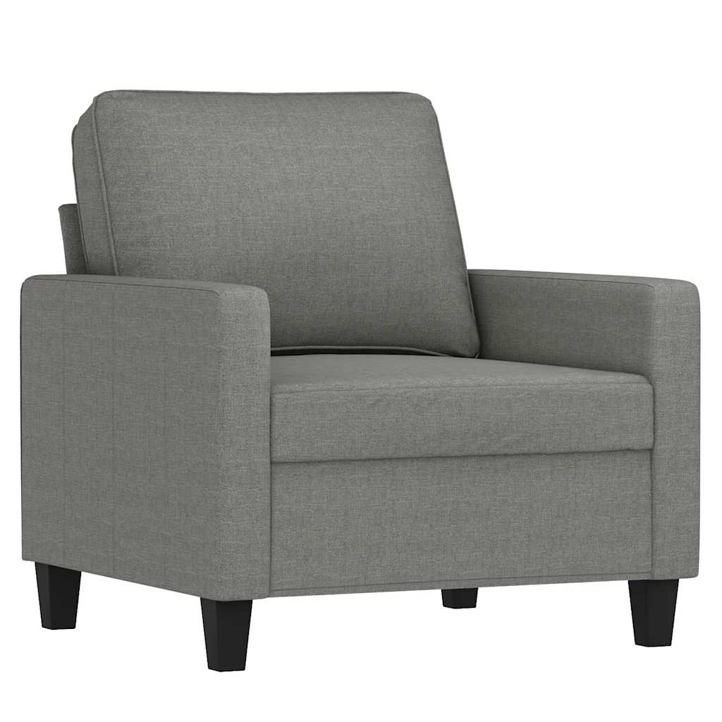 Sofa Chair with Footstool Dark Grey 60 cm Fabric