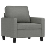 Sofa Chair with Footstool Dark Grey 60 cm Fabric