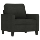 Sofa Chair with Footstool Black 60 cm Fabric - Top-Down View
