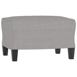 3-Seater sofa with footstool Light Grey 180 cm Fabric