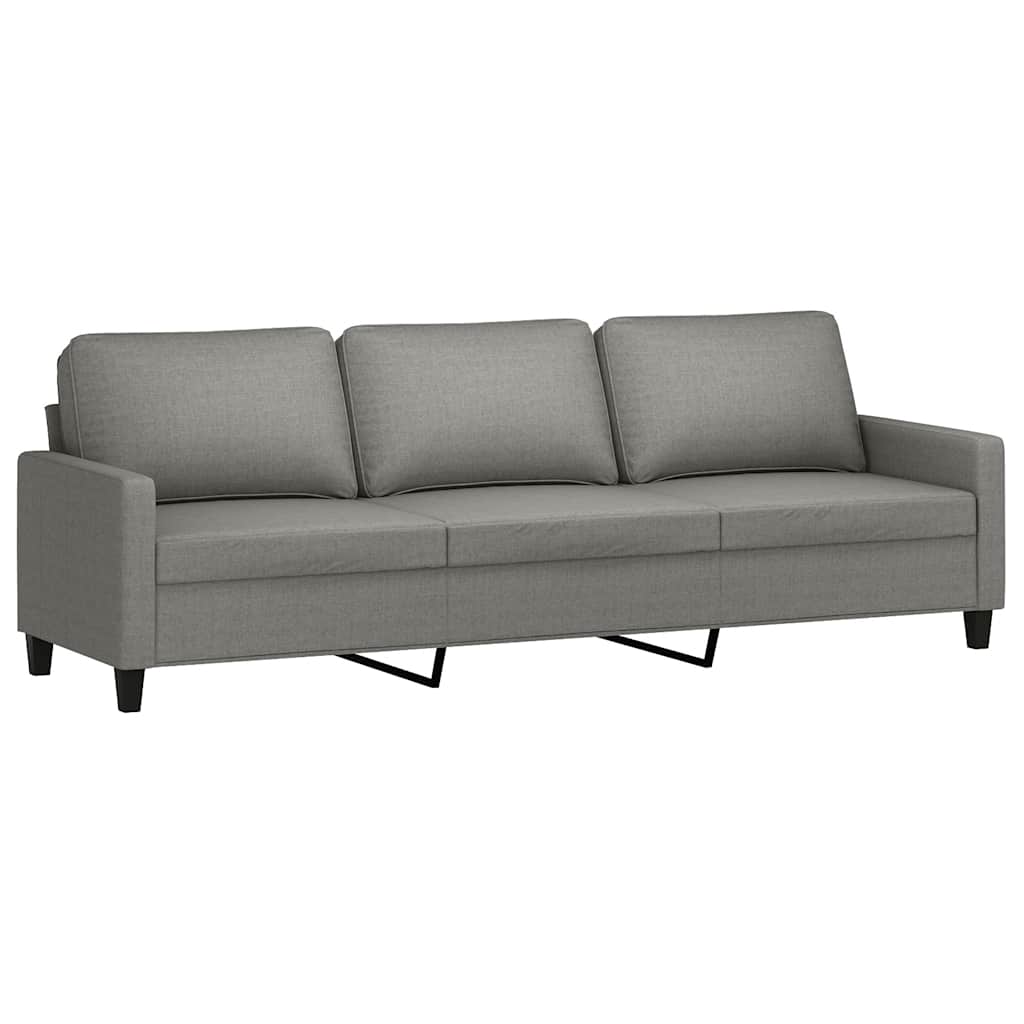 3-Seater Sofa with Footstool Dark Grey 210 cm Fabric