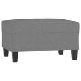 3-Seater Sofa with Footstool Dark Grey 210 cm Fabric - 45-Degree Angle