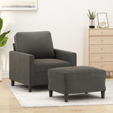 Sofa Chair with Footstool Dark Grey 60 cm Velvet