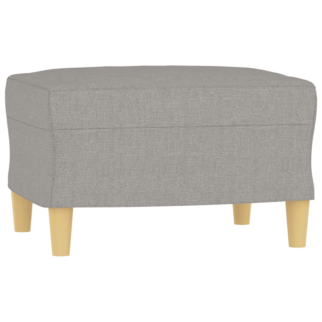 Sofa Chair with Footstool Light Grey 60 cm Fabric