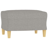 Sofa Chair with Footstool Light Grey 60 cm Fabric - 45-Degree Angle