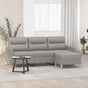 3-Seater Sofa with Footstool Light Grey 180 cm Fabric