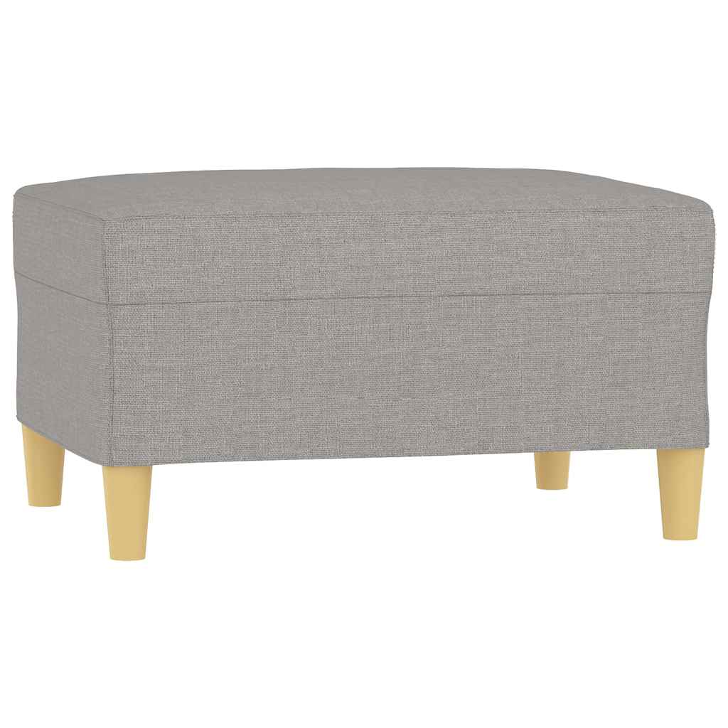 3-Seater Sofa with Footstool Light Grey 210 cm Fabric
