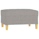 3-Seater Sofa with Footstool Light Grey 210 cm Fabric