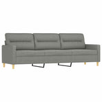 3-Seater Sofa with Footstool Dark Grey 210 cm Fabric