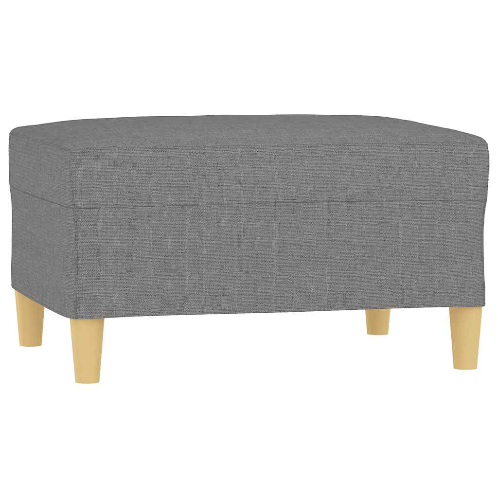 3-Seater Sofa with Footstool Dark Grey 210 cm Fabric