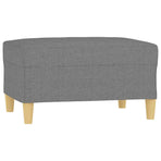 3-Seater Sofa with Footstool Dark Grey 210 cm Fabric