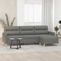 3-Seater Sofa with Footstool Dark Grey 210 cm Fabric