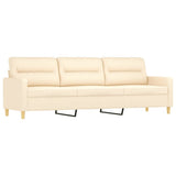 3-Seater Sofa with Footstool Cream 210 cm Fabric - Top-Down View