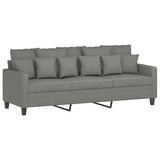 3-Seater Sofa with Footstool Dark Grey 180 cm Fabric