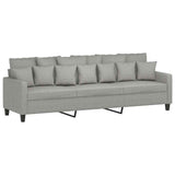 3-Seater Sofa with Footstool Light Grey 210 cm Fabric - Top-Down View