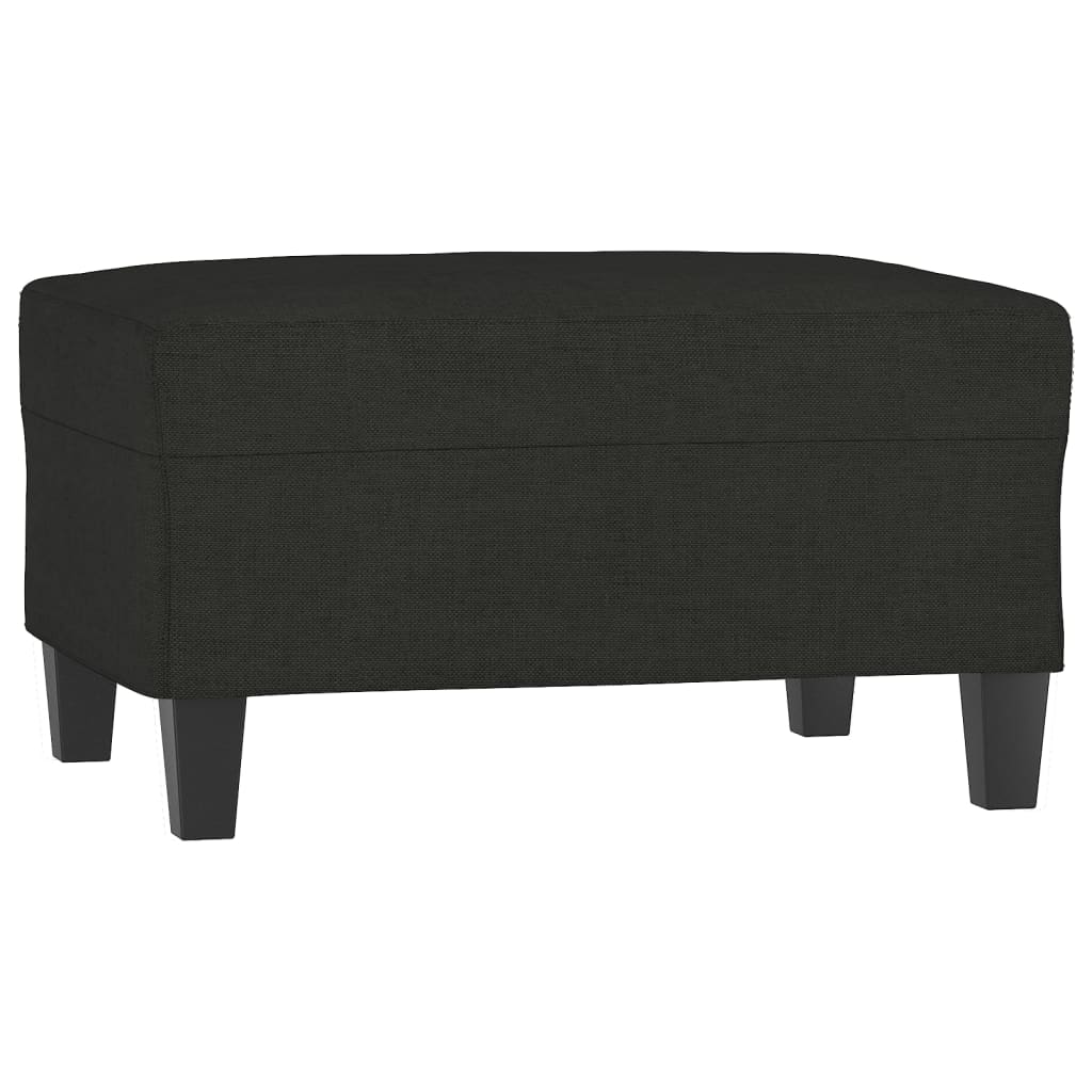 3-Seater Sofa with Footstool Black 210 cm Fabric