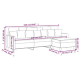 3-Seater Sofa with Footstool Black 210 cm Fabric - Close-Up Angle