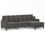 3-Seater Sofa with Footstool Dark Grey 210 cm Velvet